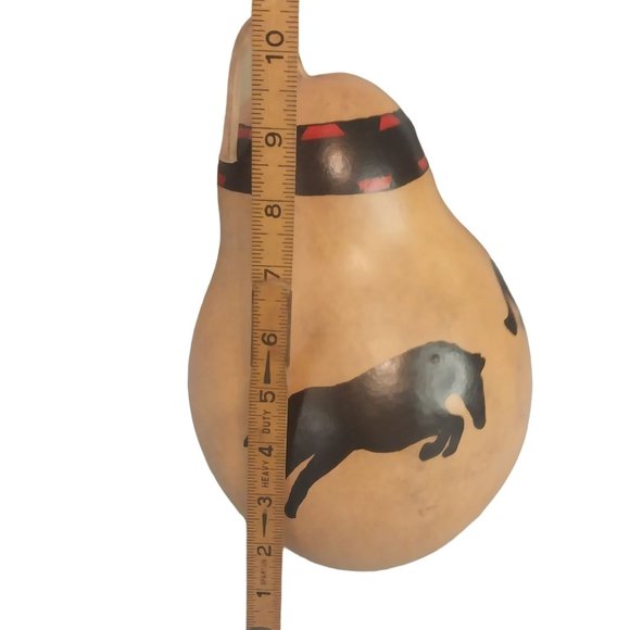 Galloping Horses Gourd Art Hand Painted - Picture 6 of 7